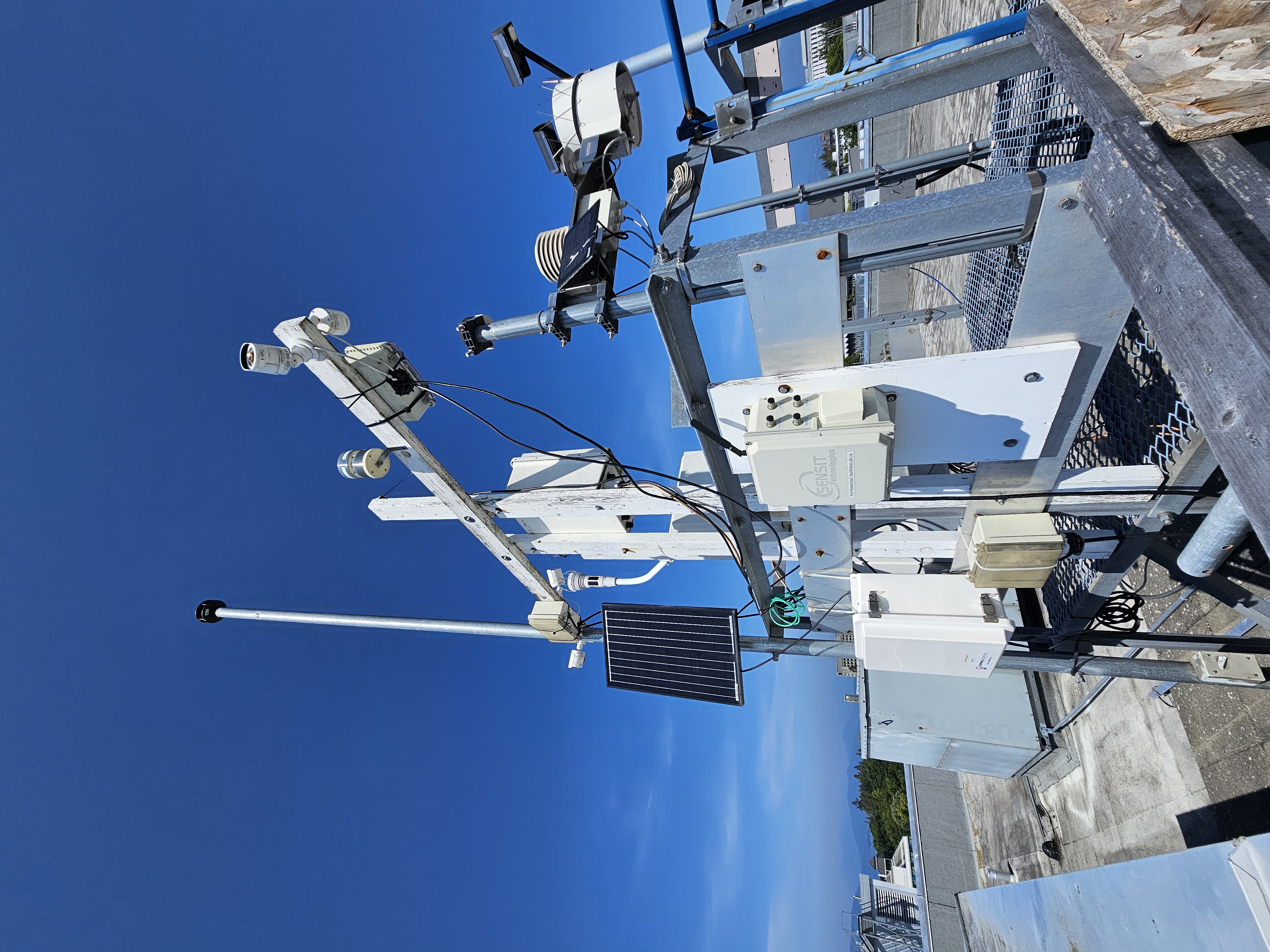 Outdoor weather instruments and solar-powered monitoring equipment